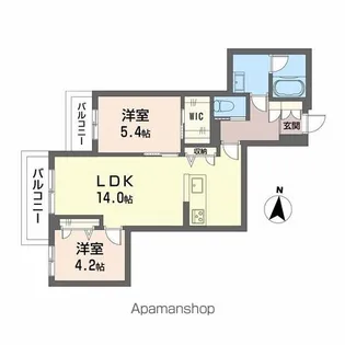 WITHPLUS上熊本駅前【3階】の間取り