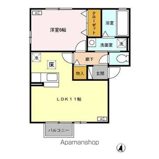 アトリオ小新 B【1階】の間取り