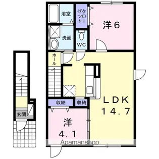 ヴィラKⅢ【2階】の間取り