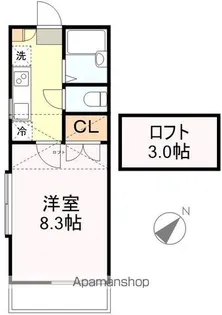 プリンスコート弥生町A【205号室】の間取り