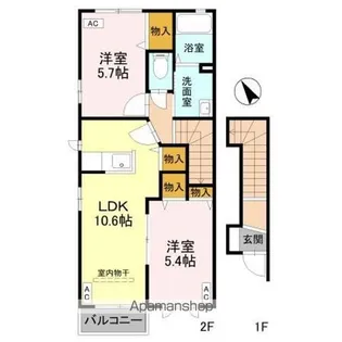 ヴィルグランディス【2階】の間取り