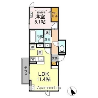 DーZEPHYR(ディーゼフィア)【1階】の間取り