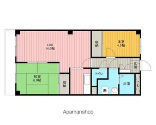 ユーエスハイム【303号室】の間取り