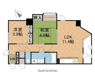 ライオンズマンション支倉【2階】の間取り