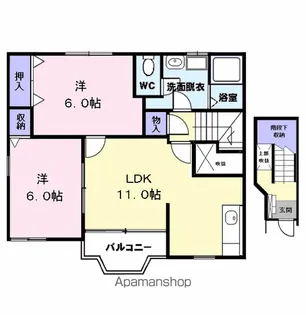 クレストール伊福【2階】の間取り