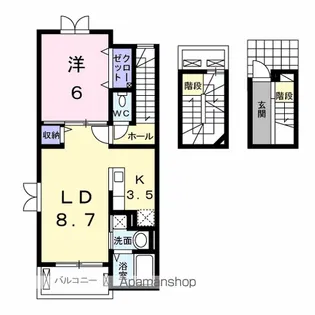 リバーサイド2【3階】の間取り
