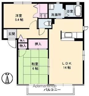ハーブ上ヶ原 Ⅱ【2階】の間取り