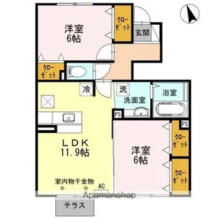 ラヴェール A【1階】の間取り