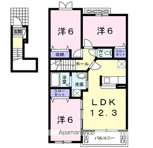 プラシード勝根B【2階】の間取り