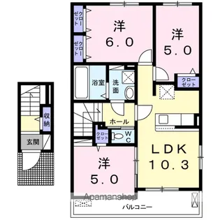 メゾン・ド・ボヌール【2階】の間取り