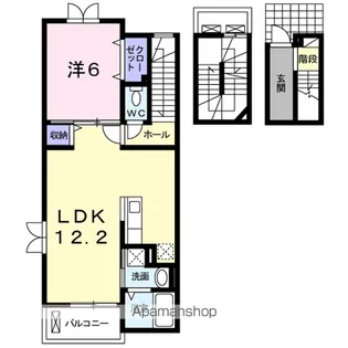 ラインハイム足立山A【3階】の間取り