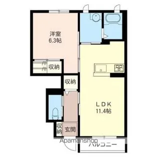 シエンヌブラン【102号室】の間取り