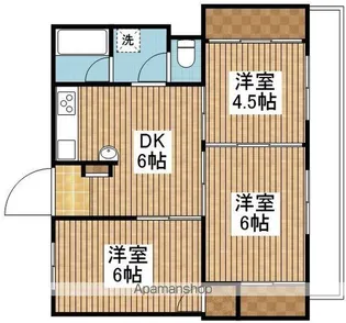 ハイツ米山【206号室】の間取り