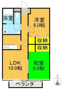 パセオリヴェールⅡ【103号室】の間取り