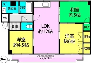 シェリール北園田【305号室】の間取り