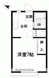 ワンルーム小名浜【203号室】の間取り