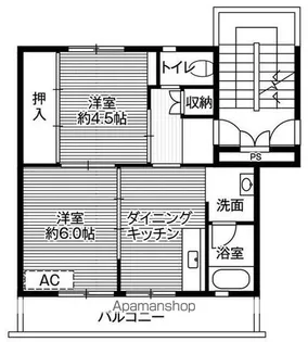 ビレッジハウス能島1号棟【5階】の間取り