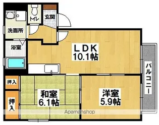 ソレイユ北庄【1階】の間取り