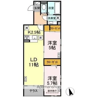 DーROOM小田原8丁目I【1階】の間取り