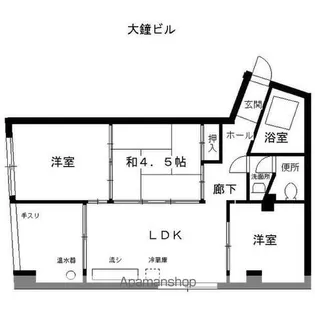 大鐘ビル【407号室】の間取り