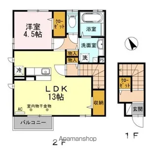 エレンシア風間 B【2階】の間取り