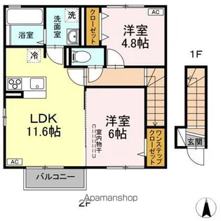 サンシード B【2階】の間取り