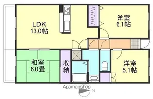 クレストール【3階】の間取り