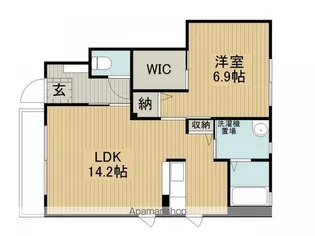 リヴィエール島崎【102号室】の間取り