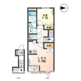仲間町アパートB棟【205号室】の間取り