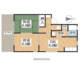 ファミール三嶋【1階】の間取り