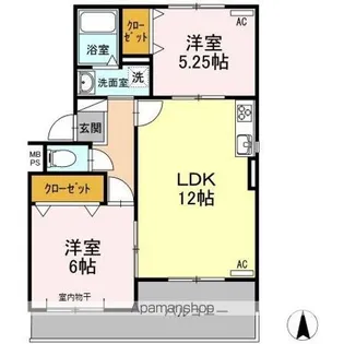 コアロード戸崎【2階】の間取り