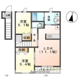 CALME BONHEURⅠ【2階】の間取り