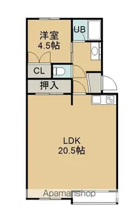 煉瓦台ハイツ(レンガダイハイツ)【404号室】の間取り