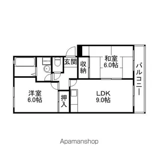 むくの木はうす壱番館【3-B号室】の間取り