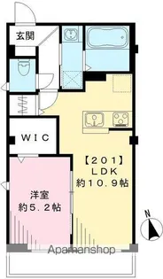 ウィングレッソ尾山台【201号室号室】の間取り