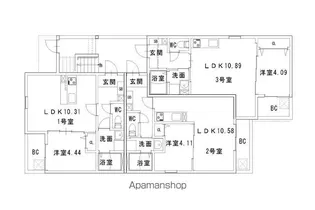 リタリッチ寺塚【302号室】の間取り