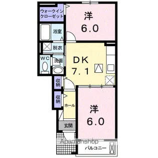 ブルージュ A【1階】の間取り