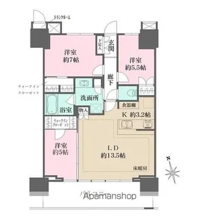 津田沼ザ・タワー【37階】の間取り