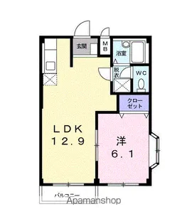 コーポウィスタリアB【1階】の間取り