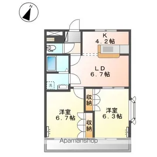 レジデンス和気 A棟【1階】の間取り