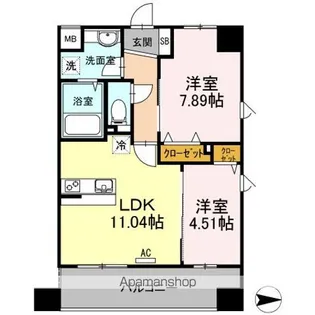 コンフォートレジデンス仙台東口【9階】の間取り