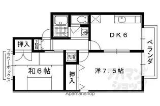 シャトー山翠【205号室】の間取り