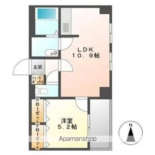 クラルテ旭山公園通【5階】の間取り