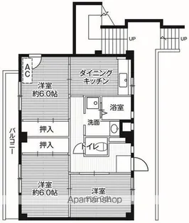 ビレッジハウス古和釜2号棟【1階】の間取り