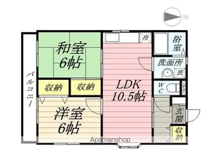 サンライズ西川【2階】の間取り