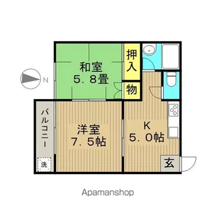 メゾン笹の台【203号室】の間取り