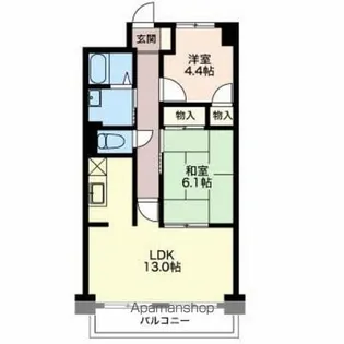 アーバンコア南浜田【2階】の間取り
