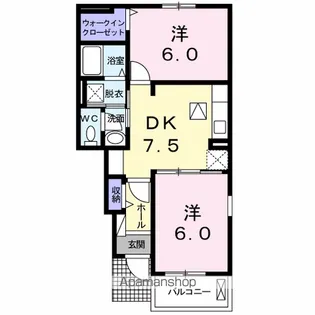 ルーベル鴨島C【1階】の間取り