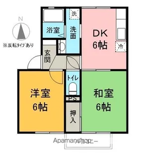 ハイカムール窪田【202号室】の間取り