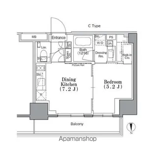 パークハビオ飯田橋【13階】の間取り